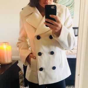 White pea coat!